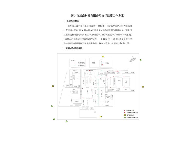 新鄉市三鑫科技有限公司自行監測方案